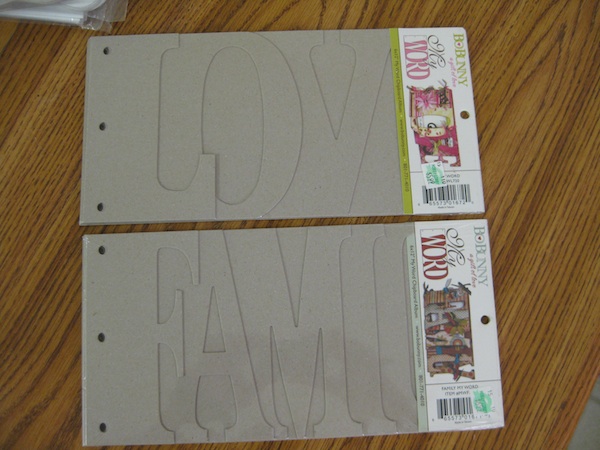 Word shaped mini albums